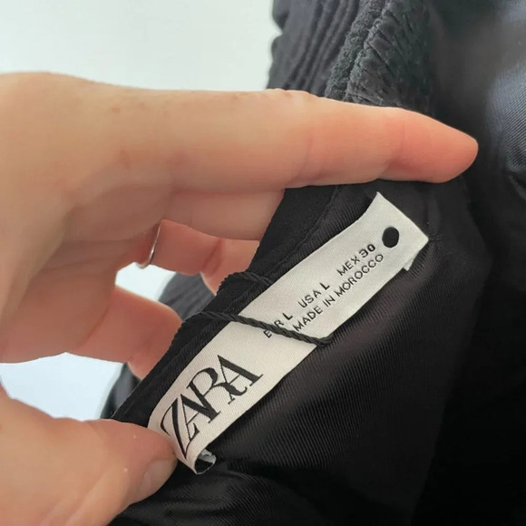 Zara  Halter Ruched Mini Dress Black Blogger Fav Sz L NWT - Picture 10 of 11